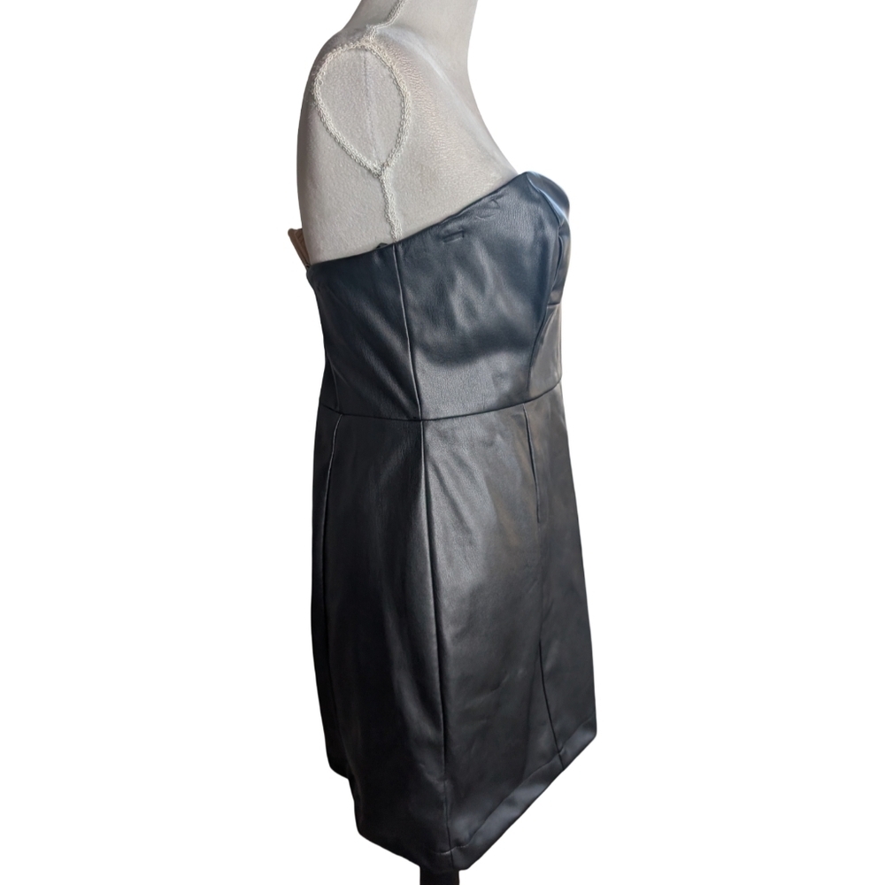 Anthropologie x Hutch Strapless Faux Leather Mini Dress Size 6 - Picture 9 of 13